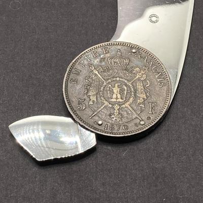 LOT 31: Napoleon III Empereur 1870 Empire Francais 5 F Coin Letter Opener Paper Knife