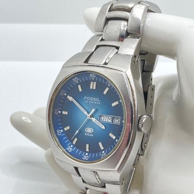 LOT 32: Watch Collection - Fossil 100 Meters Blue Calendar, Timex Water Resistant, Collezio Slim Quartz