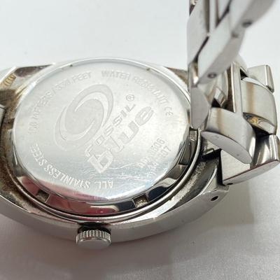 LOT 32: Watch Collection - Fossil 100 Meters Blue Calendar, Timex Water Resistant, Collezio Slim Quartz