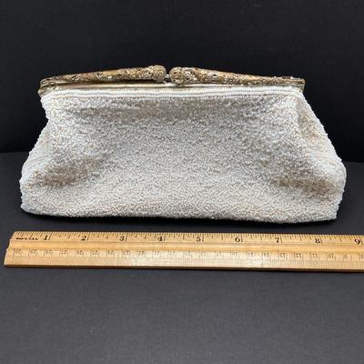 LOT 33: Vintage Hand Beaded Made in Hong Kong Clutch Bag, Victoria's Secret BARE Eau De Farfum 1.7 fl oz Bottle and Pure Instinct...