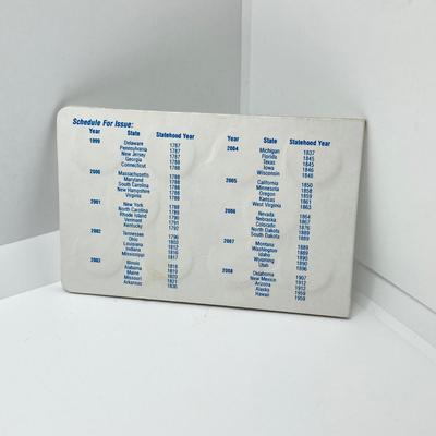 LOT 34: Vintage Collection - 1999 State Quarters, Framed John Sloan 8 Cent Stamp, Vernco Folding Letter Opener / Knife, 1 Cent Stamps,...