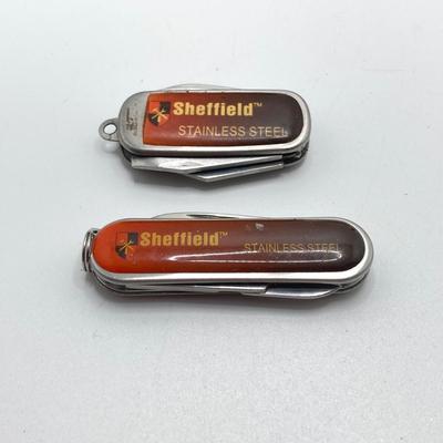 LOT 36: Vintage Victorinox Swiss Made Single Blade Folding Utility Knife, Pair of Sheffield Folding Knives, Columbia Folding Utility Tool...
