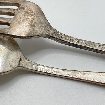 LOT 39: Sterling Monogrammed Flatware - Forks and Knives