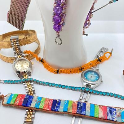 LOT 40: Collection of Colorful Jewelry, Accessories and Watches (Fossil / Jaclyn Smith)