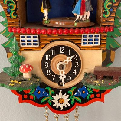 LOT 41: Vintage Small Wooden Chalet Wall Clock