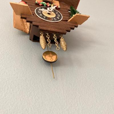 LOT 44: Vintage W Germany Bluebird Miniature Chalet Wall Clock with Instructions