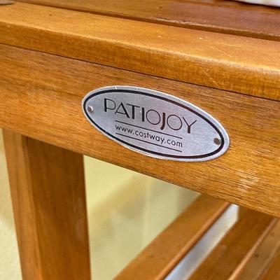 LOT 46: Wood Patiojoy Costway Bench with Baskets and White Better Homes and Gardens Planter