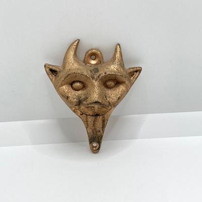 LOT 47: Vintage Cast Iron Hanging Match Holder, Gargoyle / Devil Face Bottle Opener and Glass Jars (Ball / Kerr) filled with Matchbooks