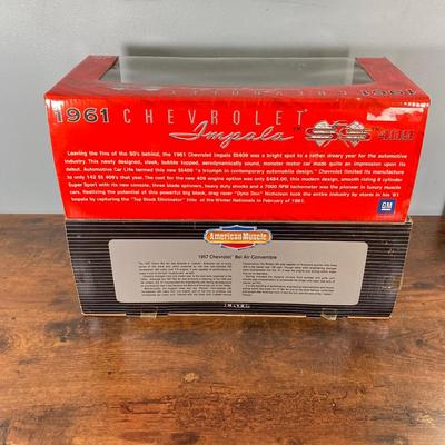 LOT 51: Diecast Cars in Original Boxes - Ertl American Muscle 1957 Chevy Bel Air and Sun Star 1961 Chevrolet Impala
