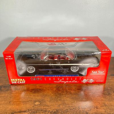 LOT 51: Diecast Cars in Original Boxes - Ertl American Muscle 1957 Chevy Bel Air and Sun Star 1961 Chevrolet Impala