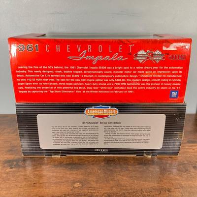 LOT 51: Diecast Cars in Original Boxes - Ertl American Muscle 1957 Chevy Bel Air and Sun Star 1961 Chevrolet Impala