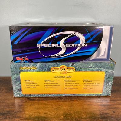 LOT 52: 1949 Maisto Diecast Ford Special Edition in Original Box and Diecast Ertl Collectibles / American Muscle 1949 Mercury Coupe in...