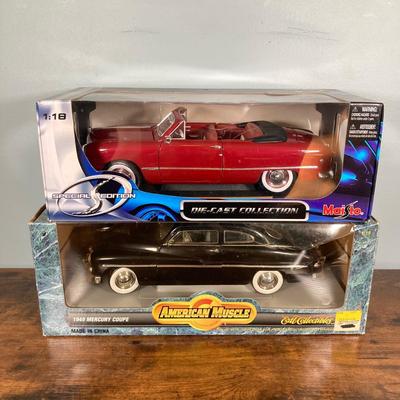 LOT 52: 1949 Maisto Diecast Ford Special Edition in Original Box and Diecast Ertl Collectibles / American Muscle 1949 Mercury Coupe in...
