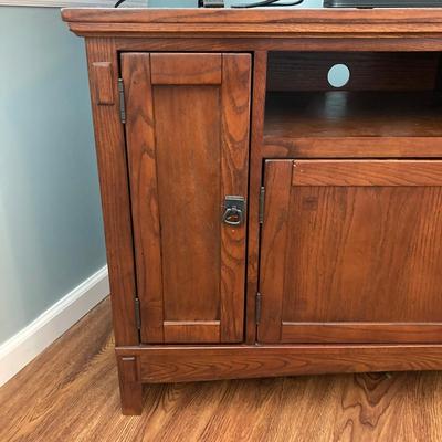 LOT 58: 60 Inch Wood TV Stand / Entertainment Cabinet with Storage