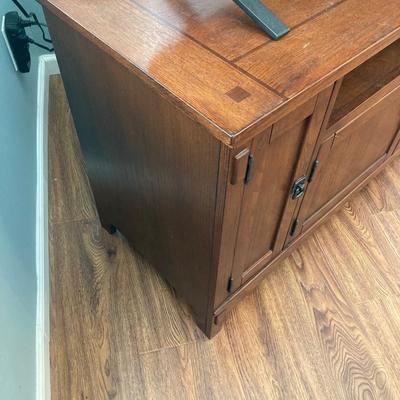 LOT 58: 60 Inch Wood TV Stand / Entertainment Cabinet with Storage