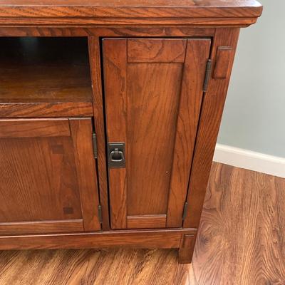 LOT 58: 60 Inch Wood TV Stand / Entertainment Cabinet with Storage