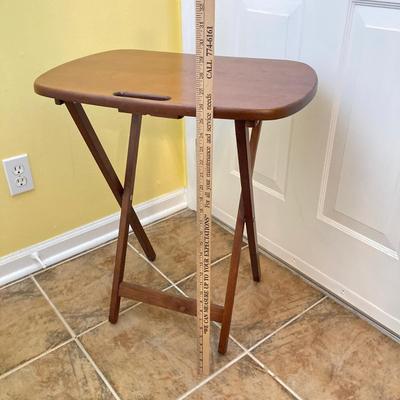 LOT 62: Wooden TV Tray / Table Set with Holding Stand