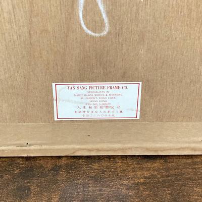 LOT 64: Asian Decor - Vintage Framed Artwork "Chinese Cemetery" and "Dice Players near Amoy", Handcrafted Tea Light...