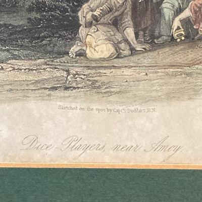 LOT 64: Asian Decor - Vintage Framed Artwork "Chinese Cemetery" and "Dice Players near Amoy", Handcrafted Tea Light...