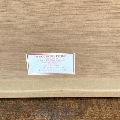 LOT 64: Asian Decor - Vintage Framed Artwork "Chinese Cemetery" and "Dice Players near Amoy", Handcrafted Tea Light...