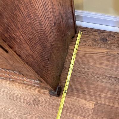 LOT 68: Vintage / Antique Oak Side by Side Cabinet with Mirror and Glass Door