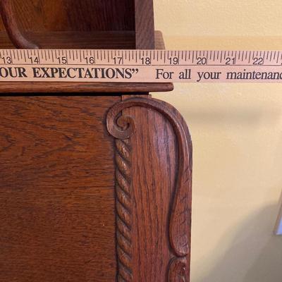 LOT 68: Vintage / Antique Oak Side by Side Cabinet with Mirror and Glass Door