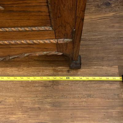 LOT 68: Vintage / Antique Oak Side by Side Cabinet with Mirror and Glass Door