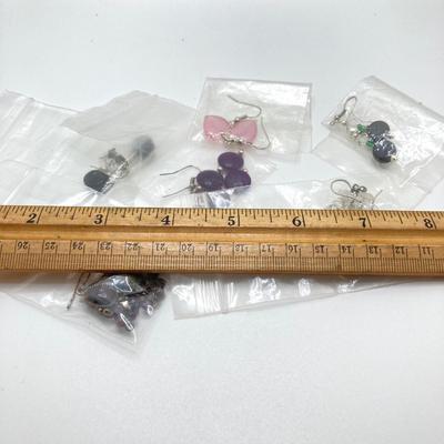 LOT 69: Collection of Handcrafted Dangle Style Earrings and More - 18 Pairs