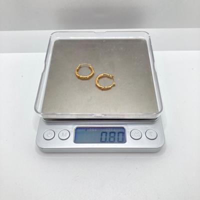 LOT 72: JCM Twisted Gold Hoop Style Earrings - 14KT, TW 0.80g