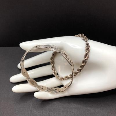 LOT 73: Sterling Silver Bracelets - TW 30.61g