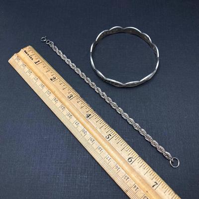 LOT 73: Sterling Silver Bracelets - TW 30.61g