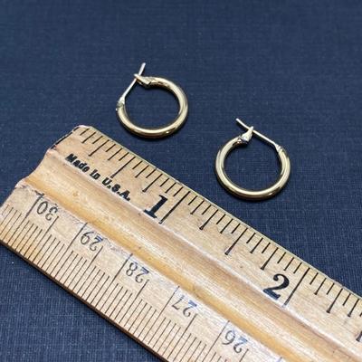 LOT 74: Gold Hoop Style Earrings - 10K, TW 1.77g