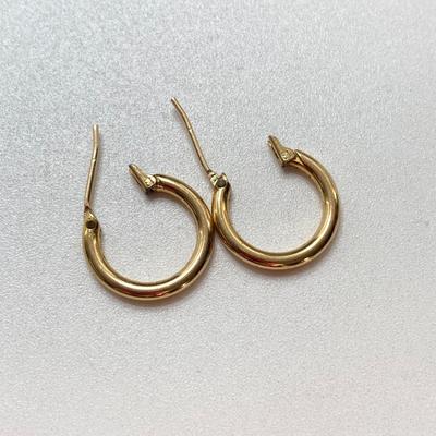 LOT 74: Gold Hoop Style Earrings - 10K, TW 1.77g