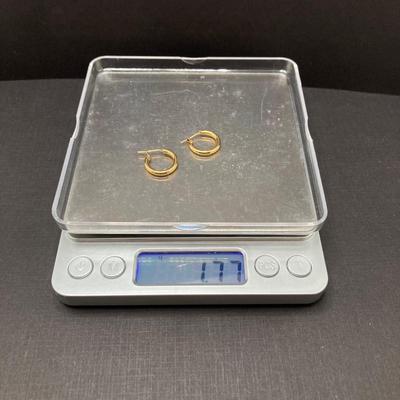 LOT 74: Gold Hoop Style Earrings - 10K, TW 1.77g