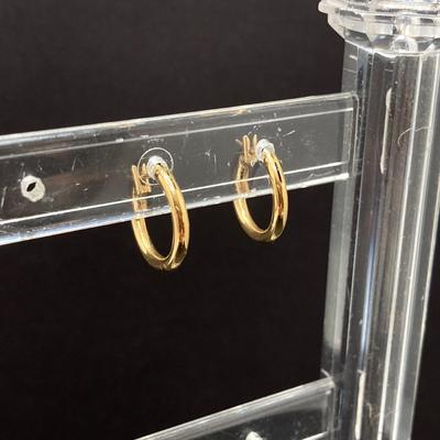 LOT 74: Gold Hoop Style Earrings - 10K, TW 1.77g