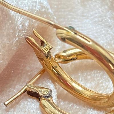 LOT 74: Gold Hoop Style Earrings - 10K, TW 1.77g