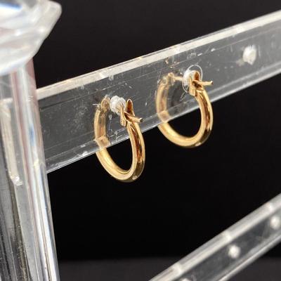 LOT 74: Gold Hoop Style Earrings - 10K, TW 1.77g