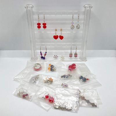 LOT 76: Eighteen Pairs of Earrings - Handcrafted, Dangle and More