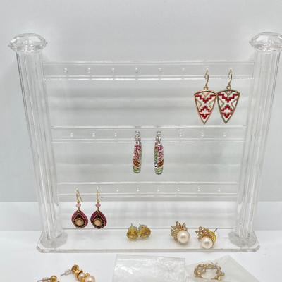 LOT 77: Collection of Earrings - Dangle, Stud, Handcrafted and More