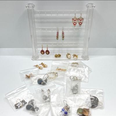 LOT 77: Collection of Earrings - Dangle, Stud, Handcrafted and More