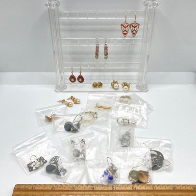 LOT 77: Collection of Earrings - Dangle, Stud, Handcrafted and More