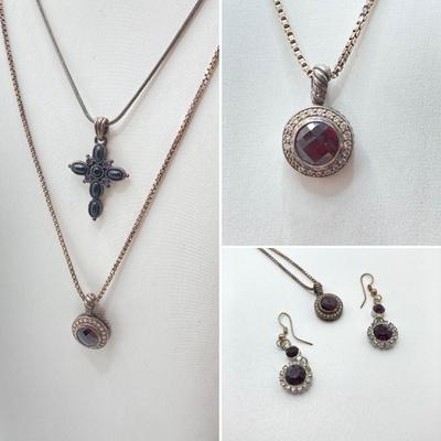 LOT 78: Vintage Jewelry Collection - Pendant Necklaces, Chains and Earrings (925 Silver and More)