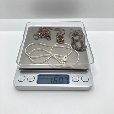 LOT 78: Vintage Jewelry Collection - Pendant Necklaces, Chains and Earrings (925 Silver and More)