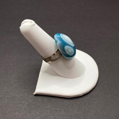 LOT 81: Unique Find - Egyptian Theme Colorful Inlay Box, Frosted Pink Heart Shaped Glass Ring Holder with Collection of Jewelry