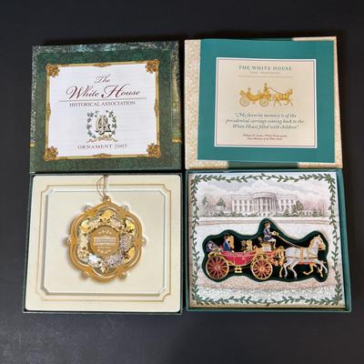 LOT 83: The White House Historical Association Ornaments & Light Acrylic Christmas Tree