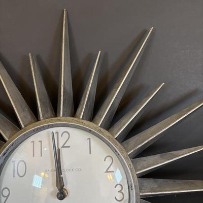 LOT 84: MCM Style Starburst Wall Clock, Glass Frog Votive Candle Holder, Joy Susan Wristlet Home Decor Wall Mirror, Women's...