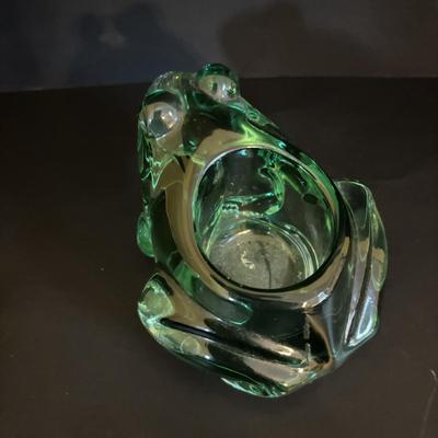 LOT 84: MCM Style Starburst Wall Clock, Glass Frog Votive Candle Holder, Joy Susan Wristlet Home Decor Wall Mirror, Women's...