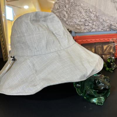 LOT 84: MCM Style Starburst Wall Clock, Glass Frog Votive Candle Holder, Joy Susan Wristlet Home Decor Wall Mirror, Women's...