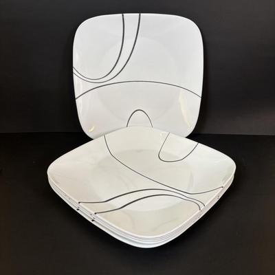 LOT 87: Corelle Square Simple Lines Dinnerware Set