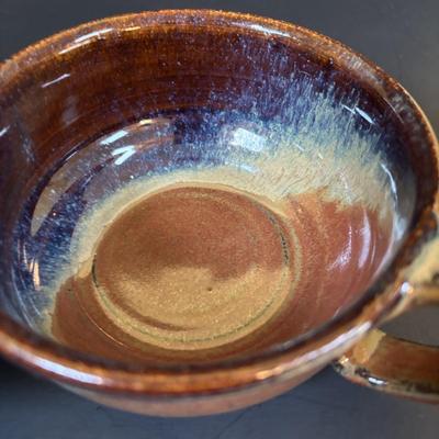 LOT 88: Glazed Stoneware Pottery Collection: Mugs Bowls Jar, Signed & Unsigned